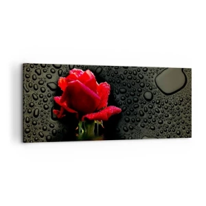Impression sur toile - Image sur toile - Rouge et noir - 100x40 cm