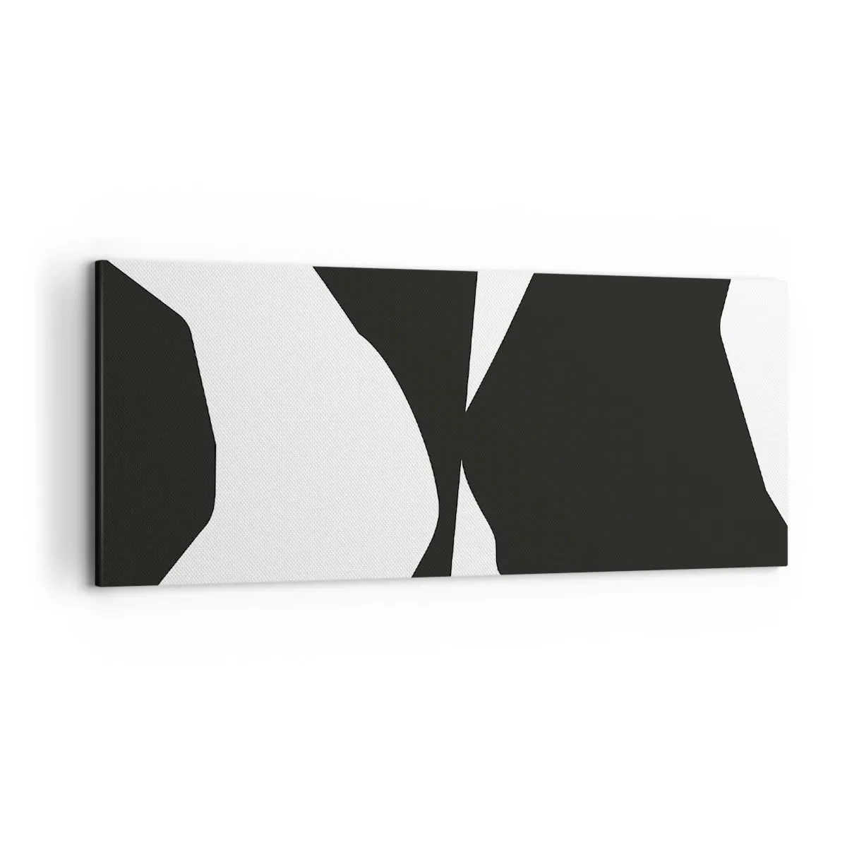 Impression sur toile - Image sur toile - Motif de contraste abstrait en noir et blanc - 120x50cm - Positif négatif - Décoration murale moderne pour le salon et la chambre ARTTOR