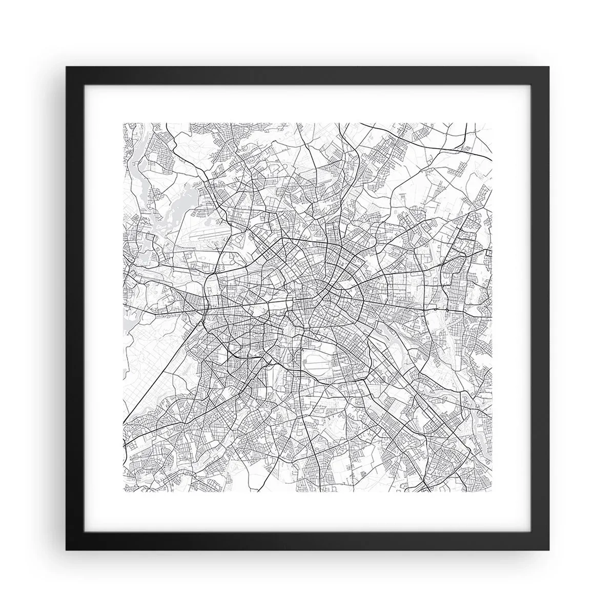 Affiche dans un cadre noir - Poster - Fleur de Berlin - 40x40 cm