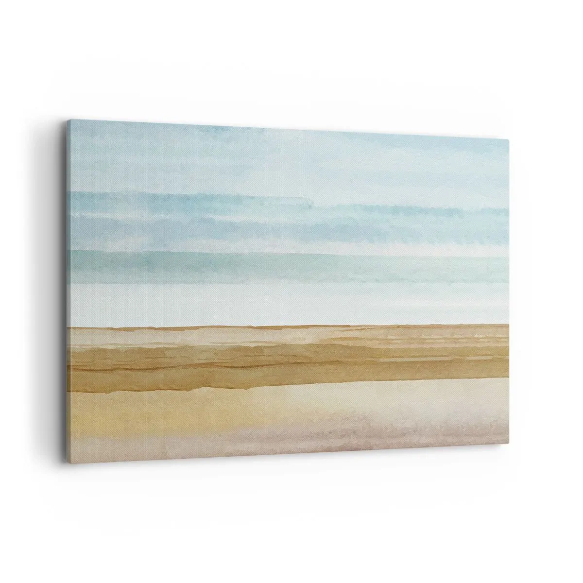 Impression sur toile - Image sur toile - Paysage de plage abstrait aux tons pastel - 120x80cm - Réconfort - Décoration murale moderne pour le salon et la chambre ARTTOR