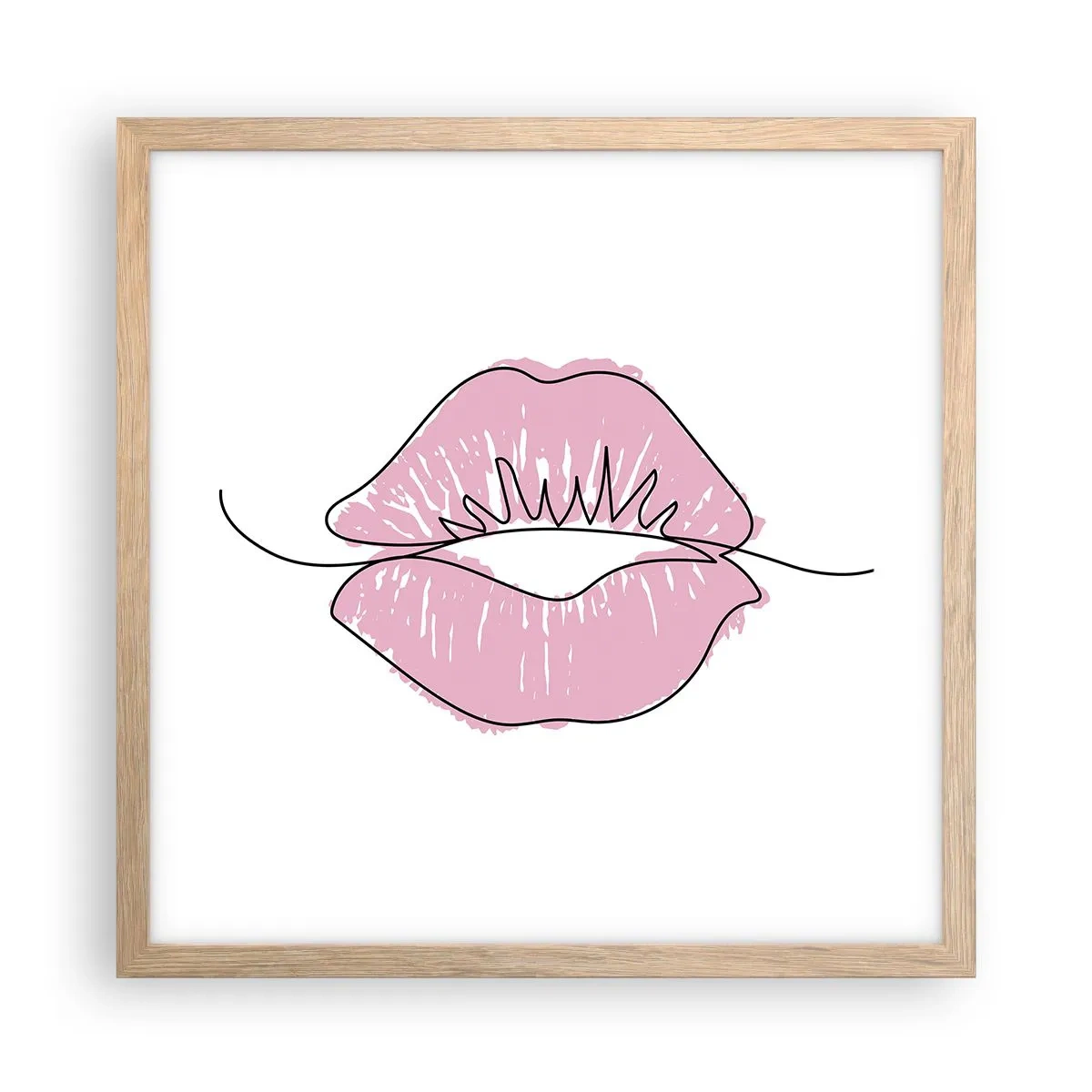 Affiche dans un chêne clair - Poster - Prêt à l'embrassade? - 40x40 cm