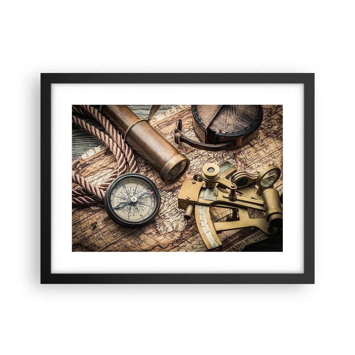 Affiche dans un cadre noir - Poster - Fixer un cap - 40x30 cm