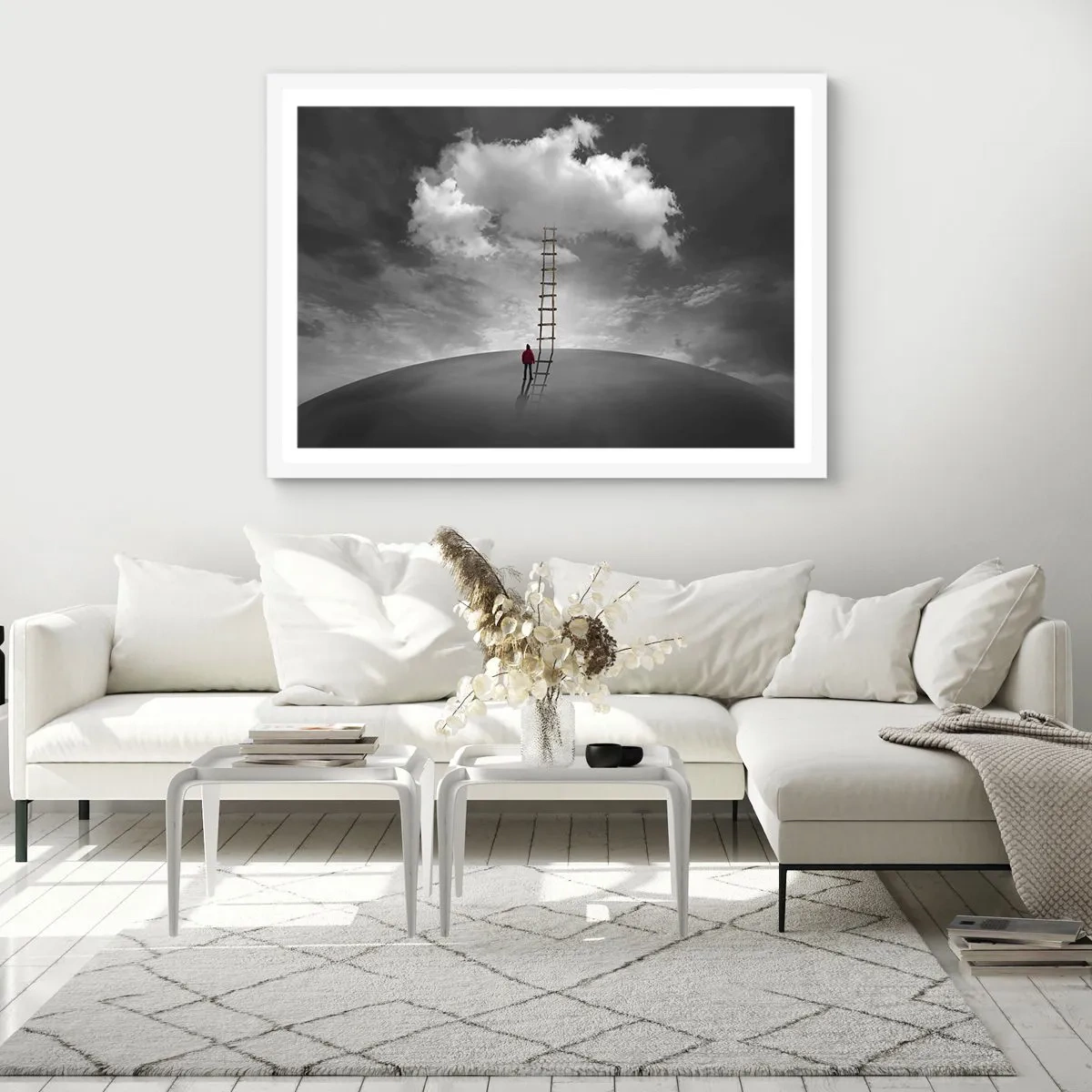 Affiche dans un cadre blanc - Poster - Tout est possible - 100x70 cm