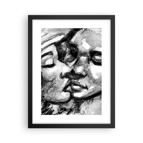 Affiche dans un cadre noir - Poster - Un moment tendre - 30x40 cm
