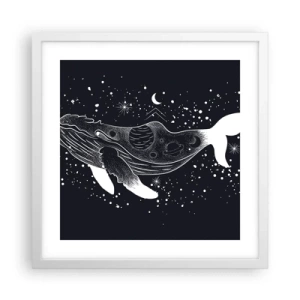 Affiche dans un cadre blanc - Poster - Dans l'océan de l'univers - 40x40 cm