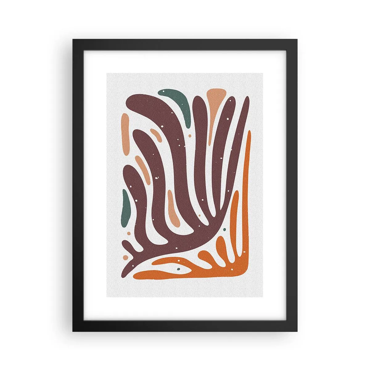 Affiche dans un cadre noir - Poster - Composition organique rayonnante - 30x40 cm