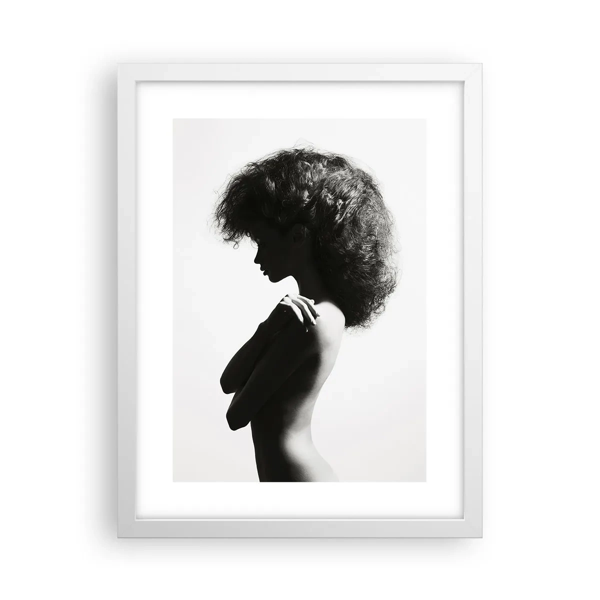 Affiche dans un cadre blanc - Poster - Comme une fleur au bout d'une fine tige - 30x40 cm