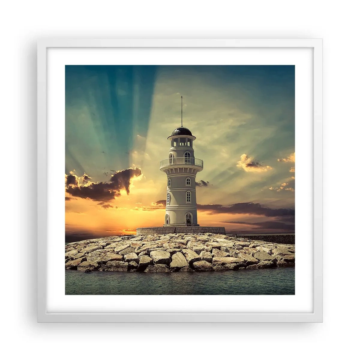 Affiche dans un cadre blanc - Poster - Lumière - Bonté - Beauté - 50x50 cm