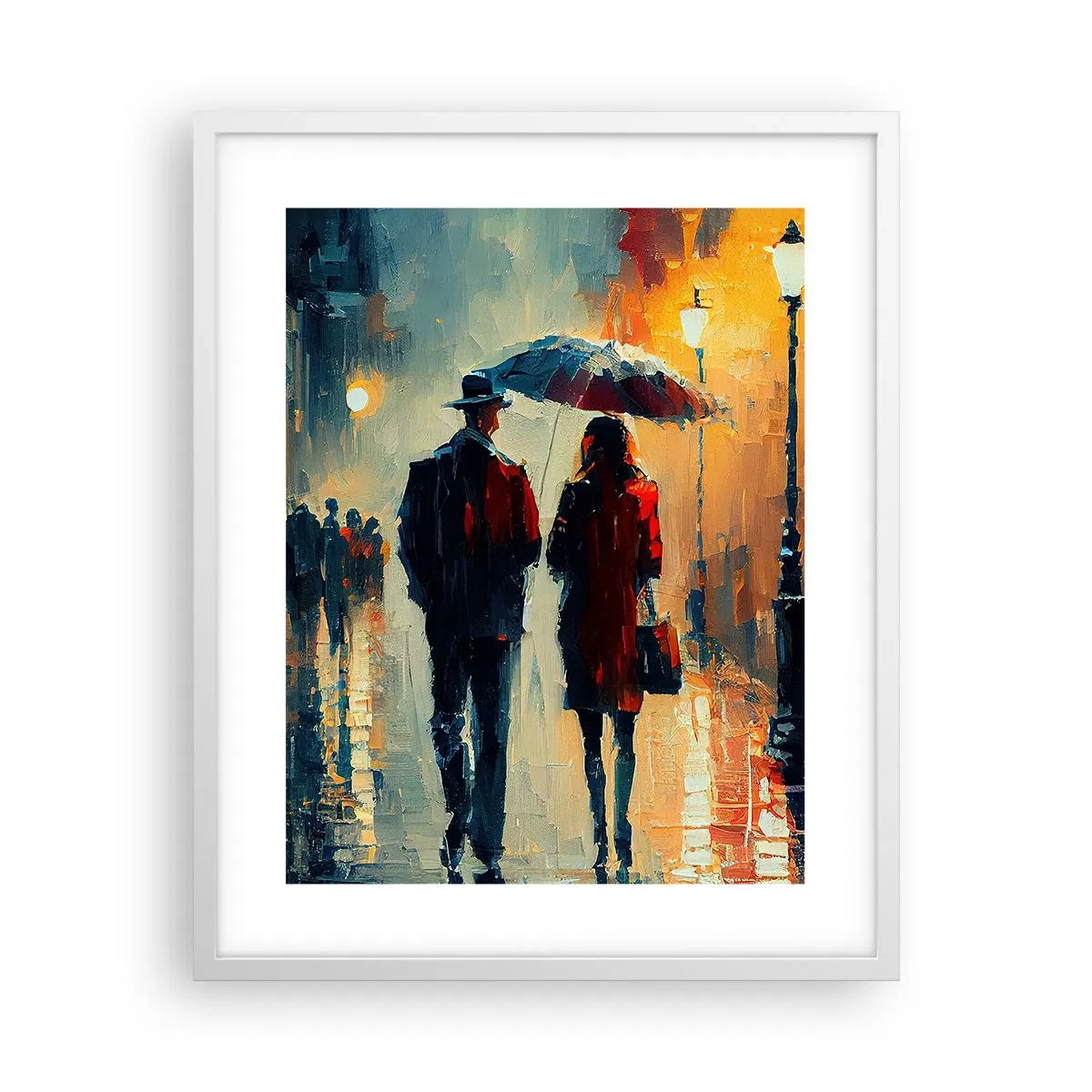 Affiche dans un cadre blanc - Poster - Histoire d'amour urbaine - 40x50 cm