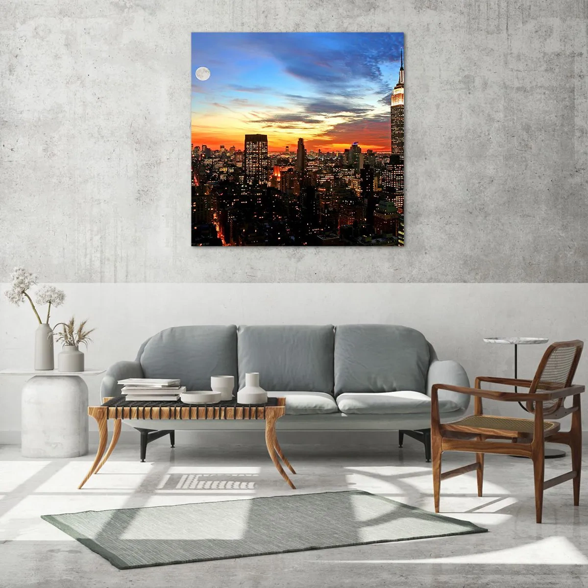 Impression sur verre - Image sur verre - Nuit américaine lumineuse - 70x70 cm