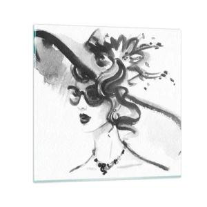 Impression sur verre - Image sur verre - Une dame de caractère - 50x50 cm