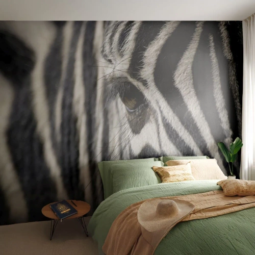 Papier Peint Photo Premium Canvas - Portrait en rayure - Animaux, Côtes, Afrique - 250x175 cm