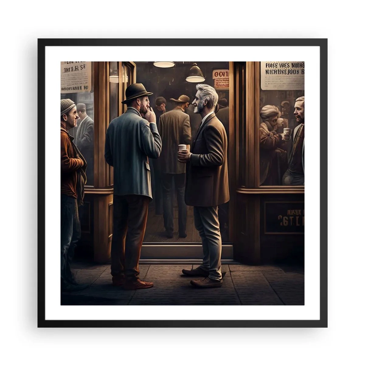 Affiche dans un cadre noir - Poster - Bon moment de la journée - 60x60 cm