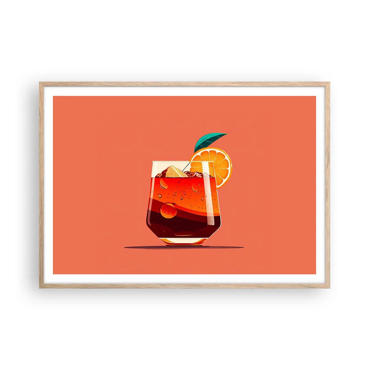 Affiche dans un chêne clair - Poster - Rafraîchissement d'été - 100x70 cm