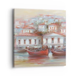 Impression sur toile - Image sur toile - Petite ville heureuse - 40x40 cm