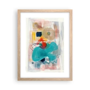 Affiche dans un chêne clair - Poster - Jeu de couleurs - 30x40 cm