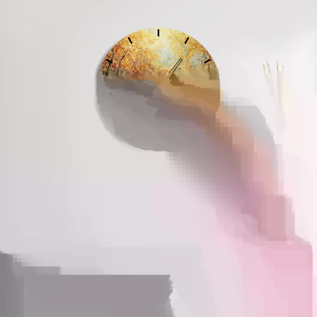 Horloge murale - Pendule murale - Le ruisseau d'or - 40x40 cm