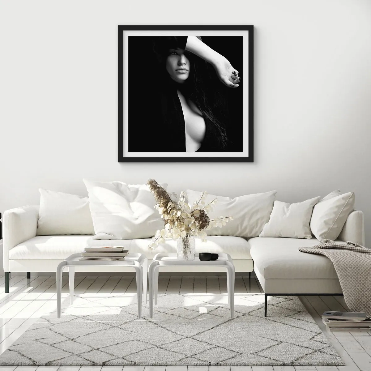 Affiche dans un cadre noir - Poster - École de séduction - 40x40 cm