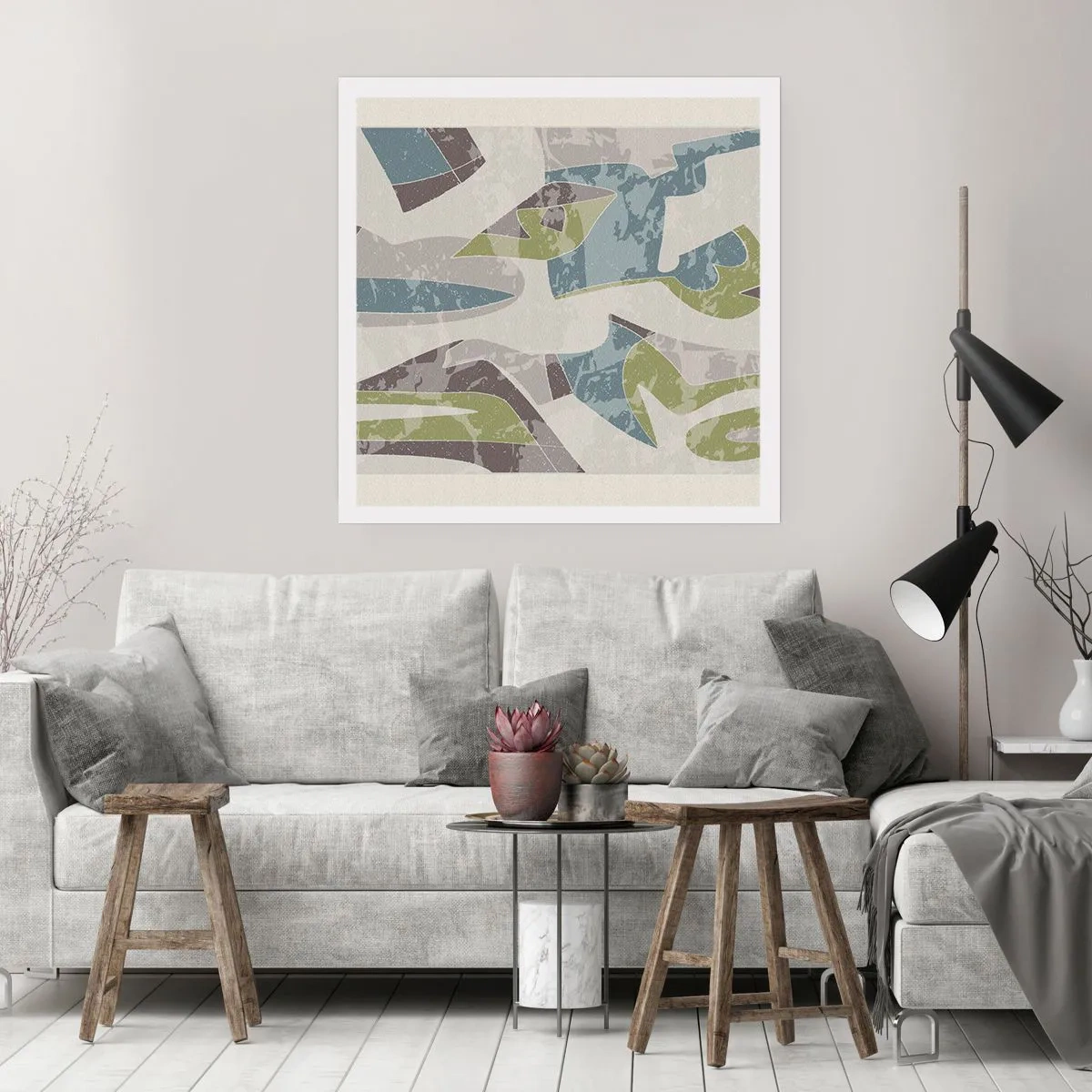 Affiche - Poster - Composition derrière la vitre - 60x60 cm