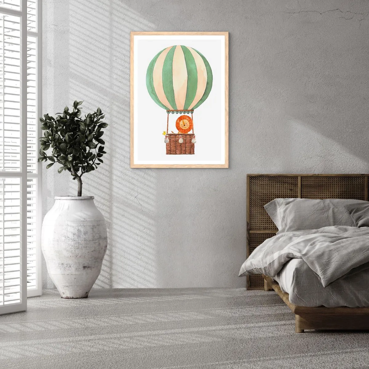 Affiche dans un chêne clair - Poster - Les voyages de Léon - 30x40 cm