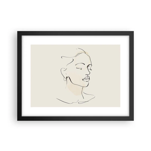 Affiche dans un cadre noir - Poster - Une ligne certaine - 40x30 cm