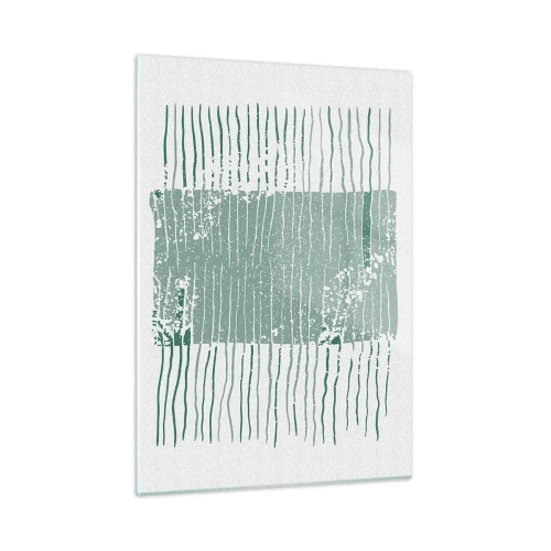 Impression sur verre - Image sur verre - Les lignes horizontales de la mer avec un effet vieilli créent une structure abstraite - 50x70cm - Abstraction de la mer - Décoration murale moderne pour le salon et la chambre ARTTOR