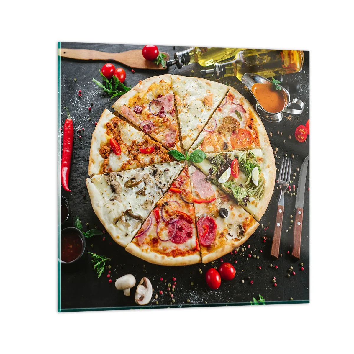 Impression sur verre - Image sur verre - Une gamme de saveurs - 40x40 cm