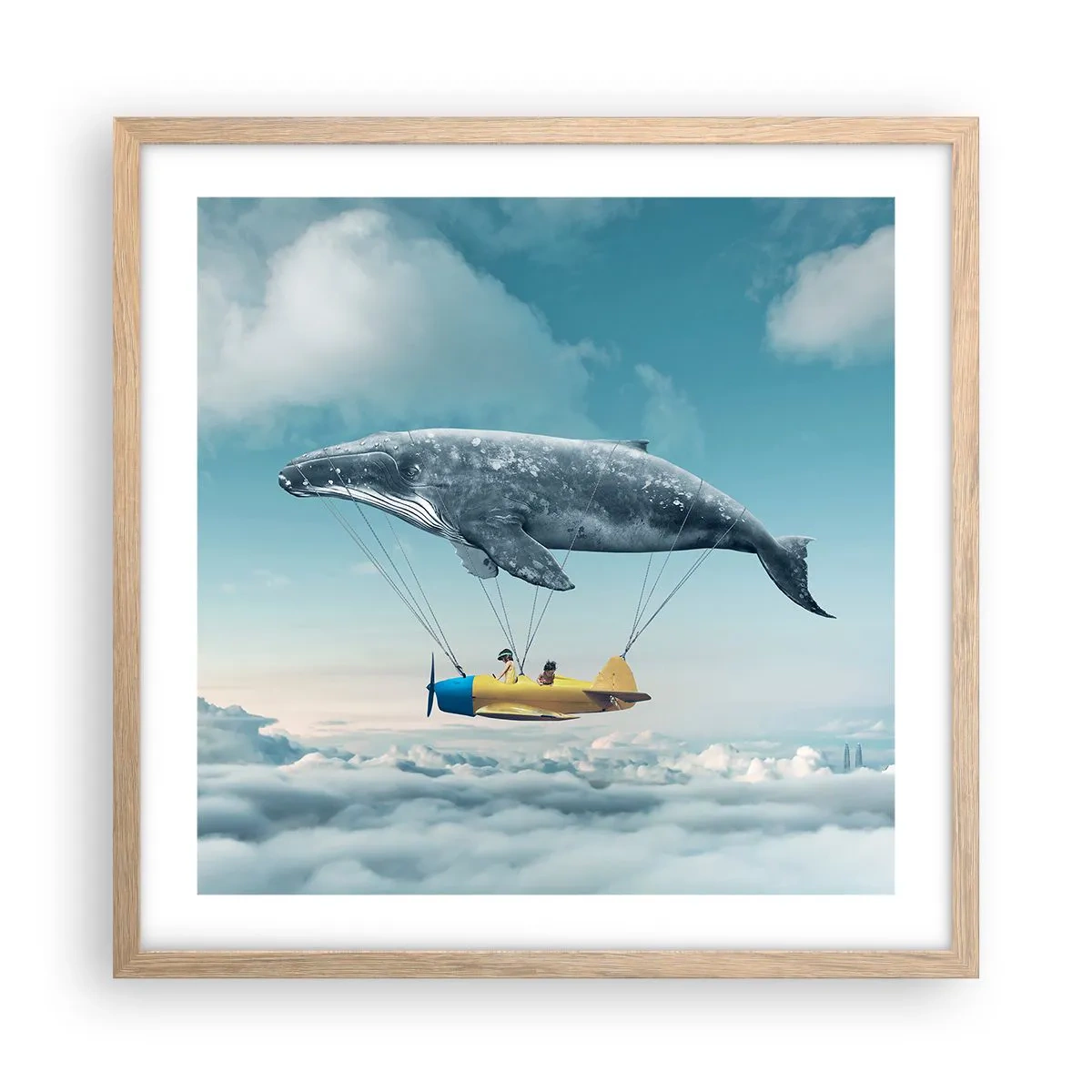 Affiche dans un chêne clair - Poster - Pourquoi pas? - 50x50 cm