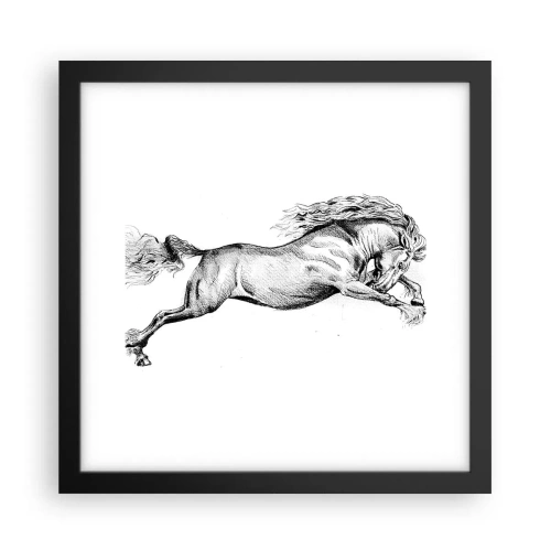 Affiche dans un cadre noir - Poster - Immortalisé au galop - 30x30 cm
