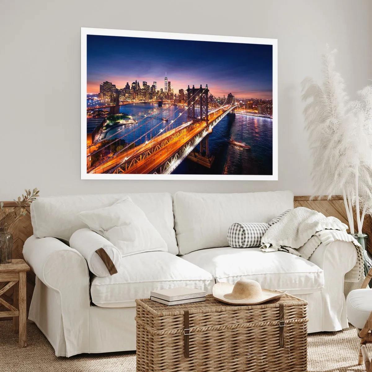 Affiche - Poster - Un pont lumineux au cœur de la ville - 40x30 cm