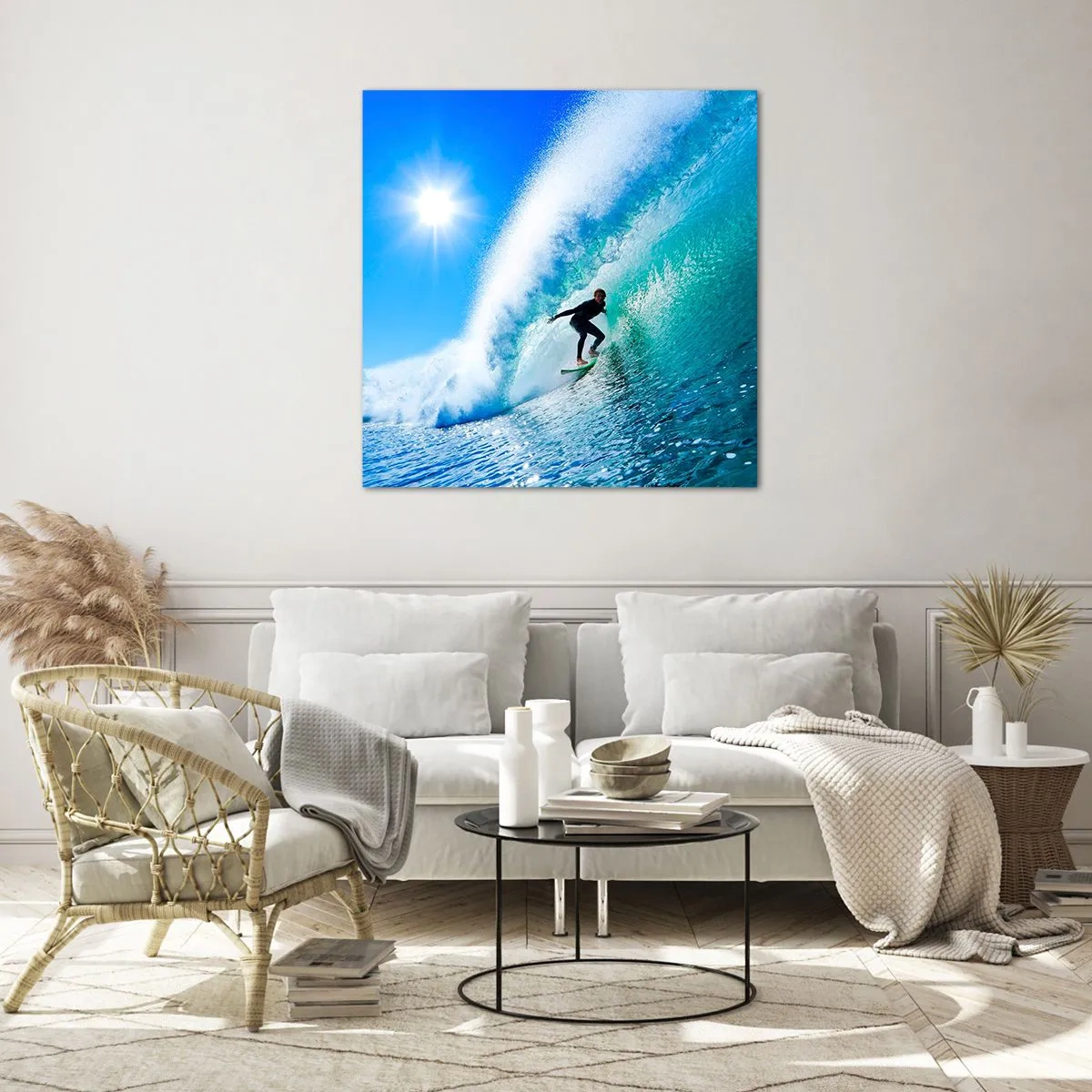 Impression sur verre - Image sur verre - A travers le grand ciel bleu - 70x70 cm