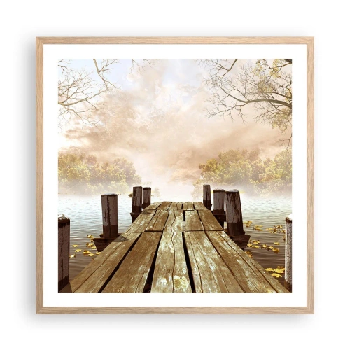 Affiche dans un chêne clair - Poster - La douce tristesse de l'automne - 60x60 cm