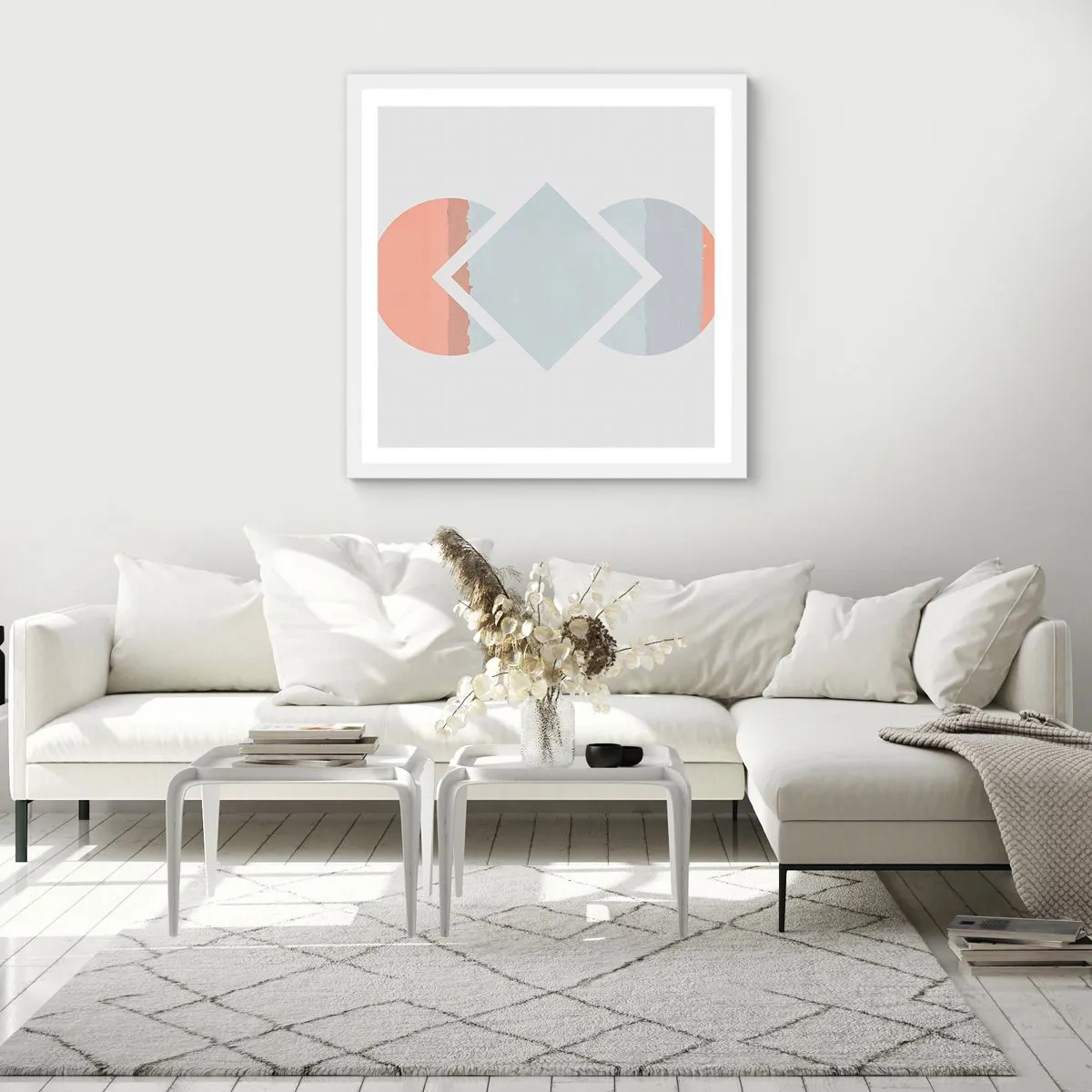 Affiche dans un cadre blanc - Poster - La situation est clair - 40x40 cm
