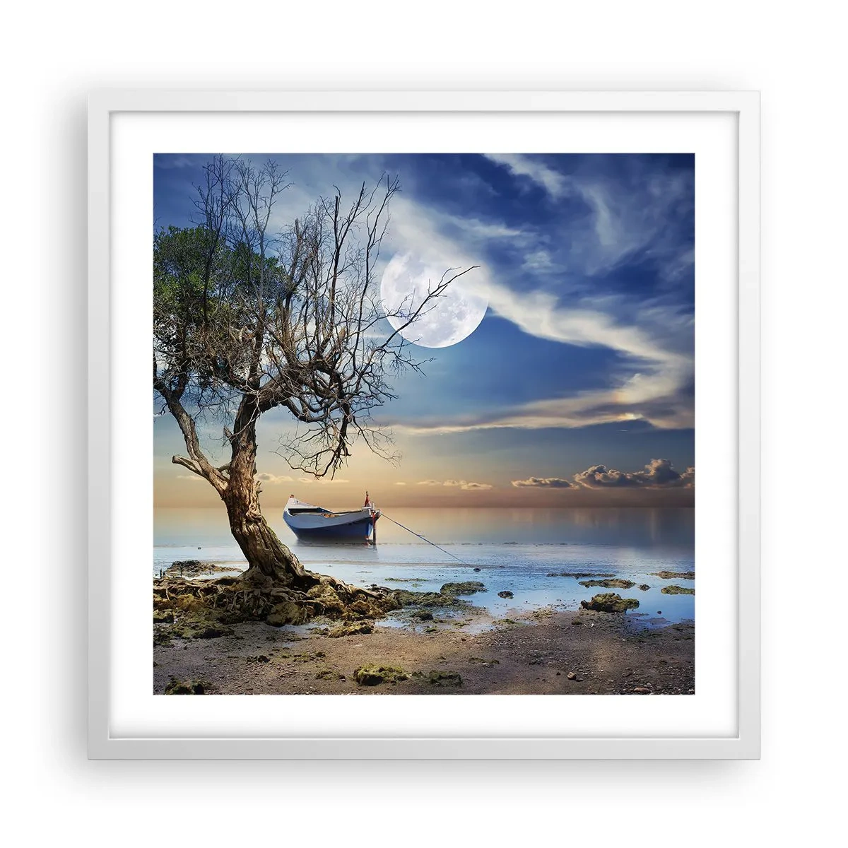 Affiche dans un cadre blanc - Poster - Est-ce la fin ou le début ? - 50x50 cm