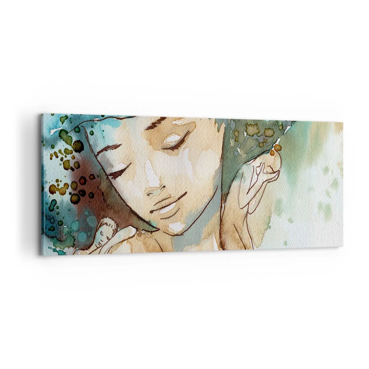 Impression sur toile - Image sur toile - Lady in blue - 100x40 cm
