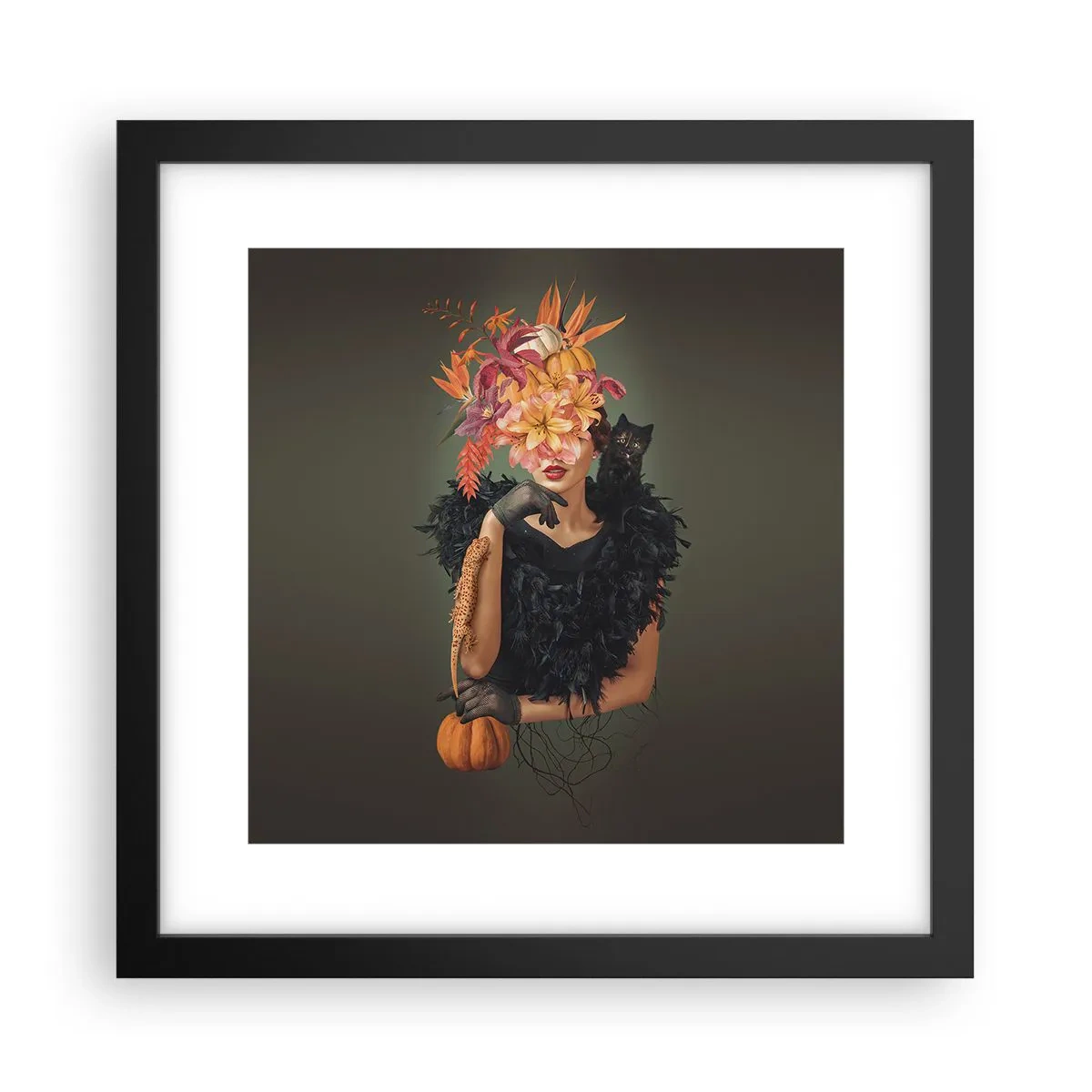 Affiche dans un cadre noir - Poster - Sort de sorcière - 30x30 cm