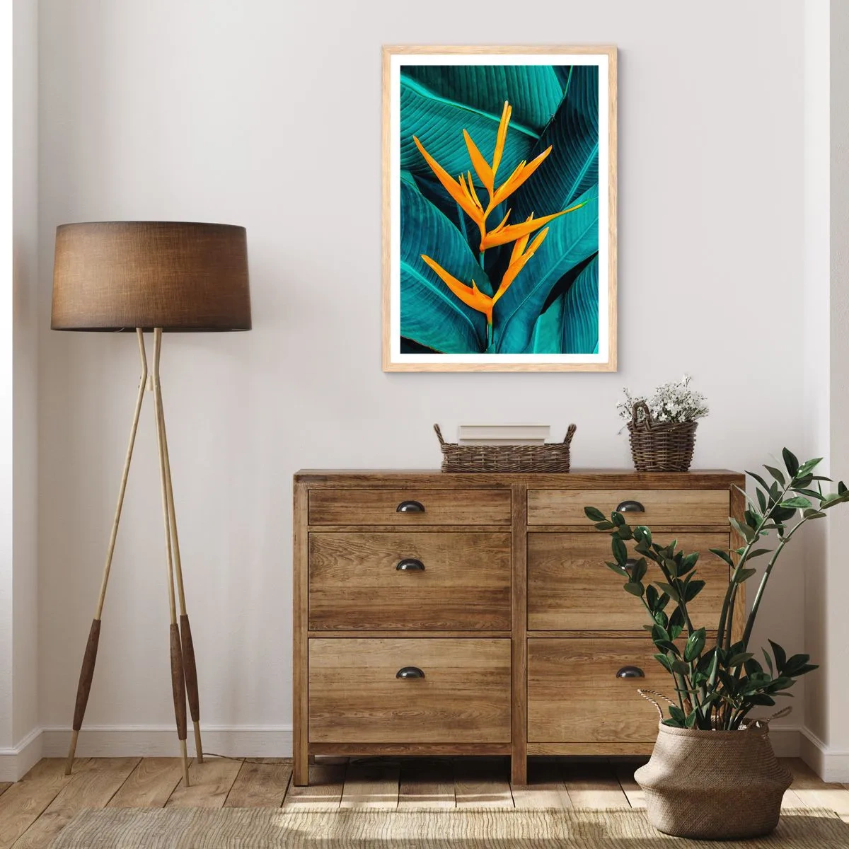 Affiche dans un chêne clair - Poster - Fleur d'Eden - 70x100 cm
