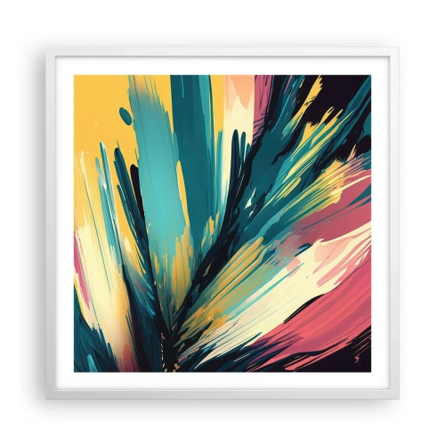 Affiche dans un cadre blanc - Poster - Composition – une explosion de joie - 60x60 cm
