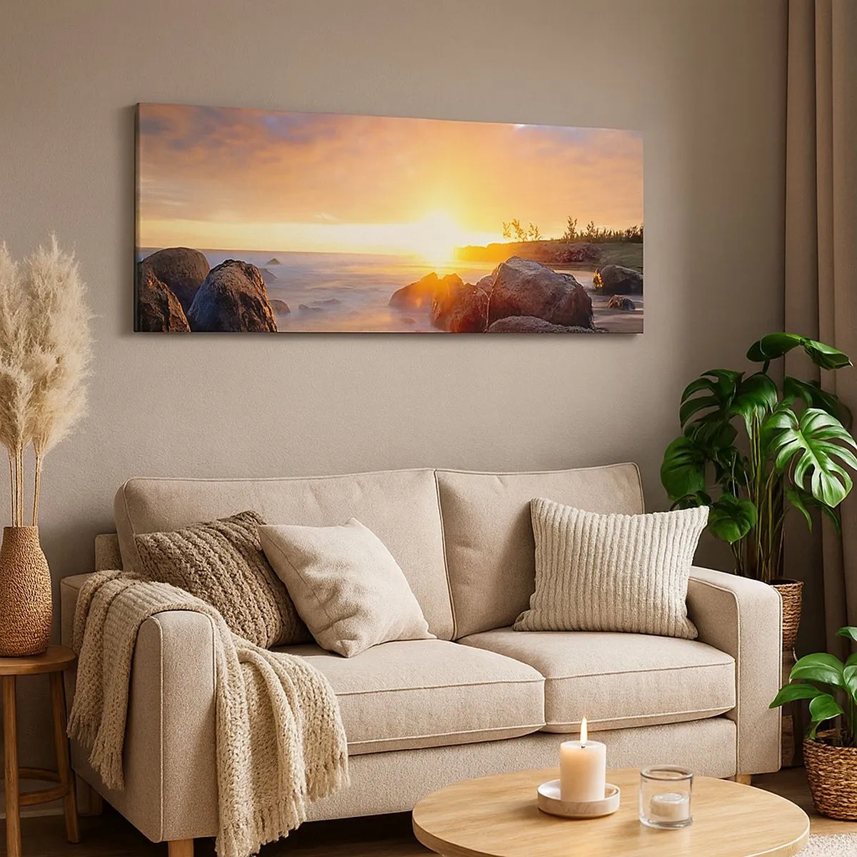 Impression sur toile - Image sur toile - Brise lumineuse du soir - 100x40 cm