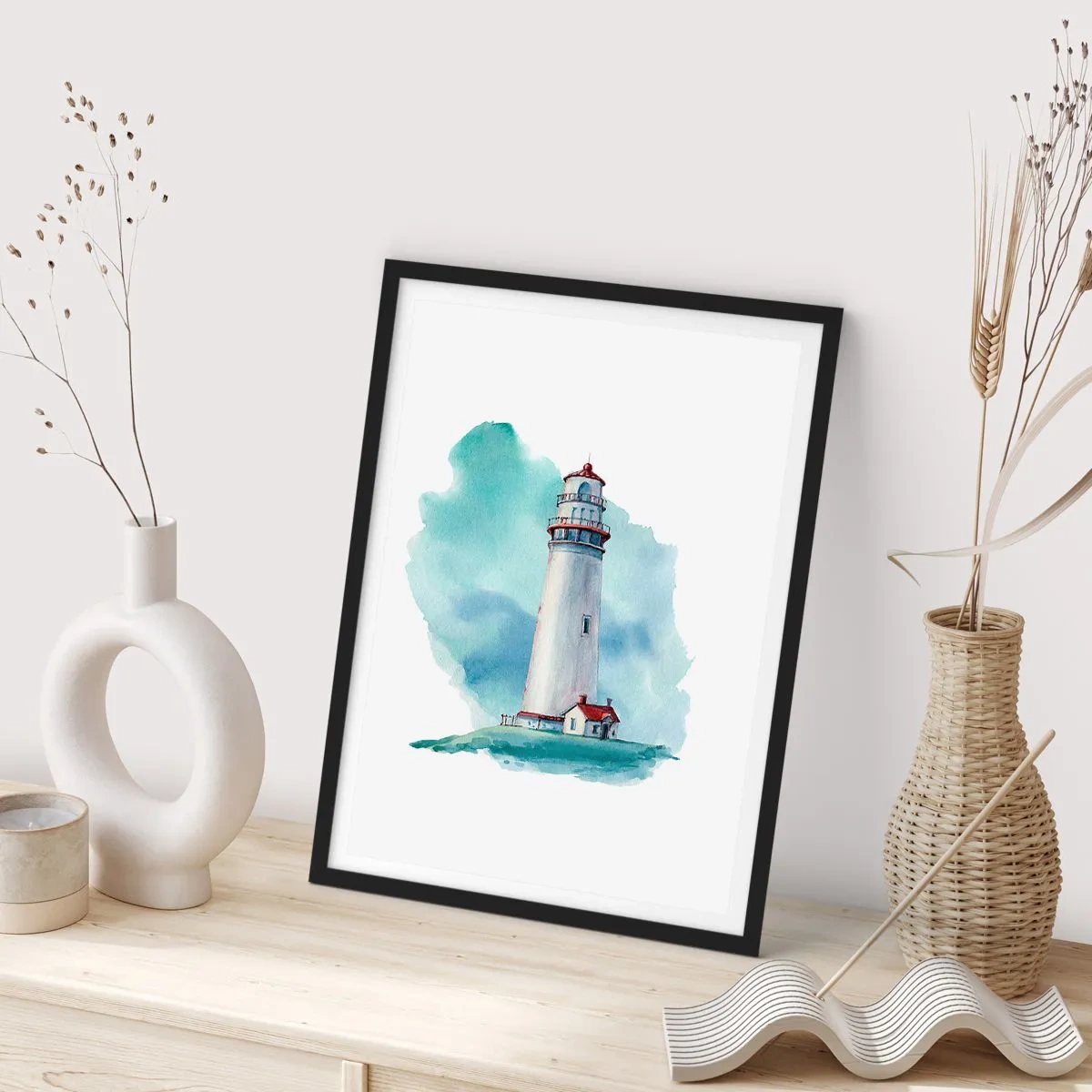 Affiche dans un cadre noir - Poster - La douce sœur du bleu - 61x91 cm