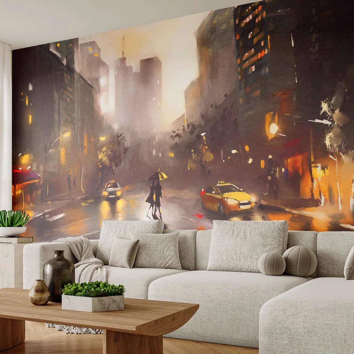 Papier Peint Photo Standard Eco - Dans les lumières de New-York - New York, Manhattan, Architecture - 200x140 cm