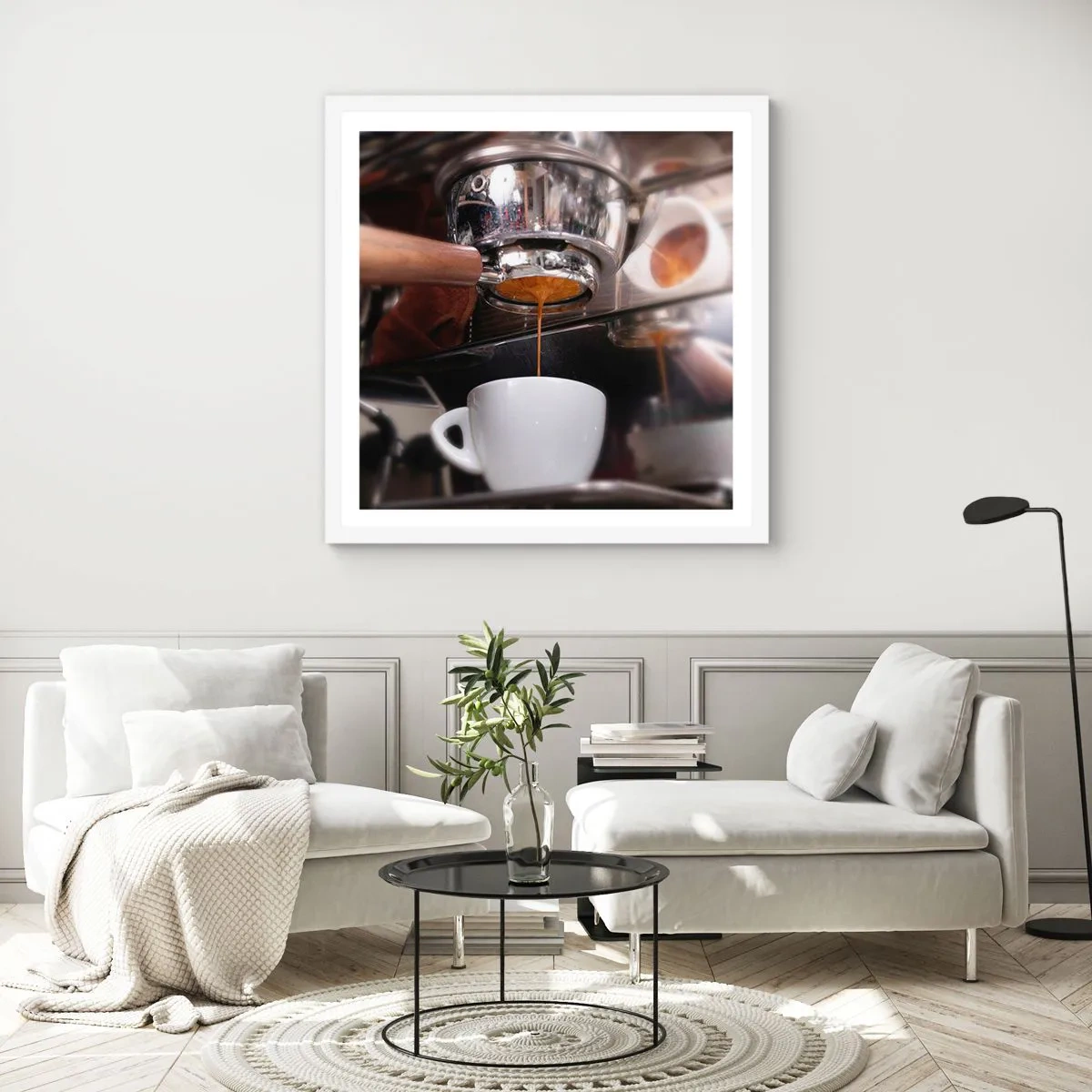 Affiche dans un cadre blanc - Poster - Bon moment de la journée - 30x30 cm