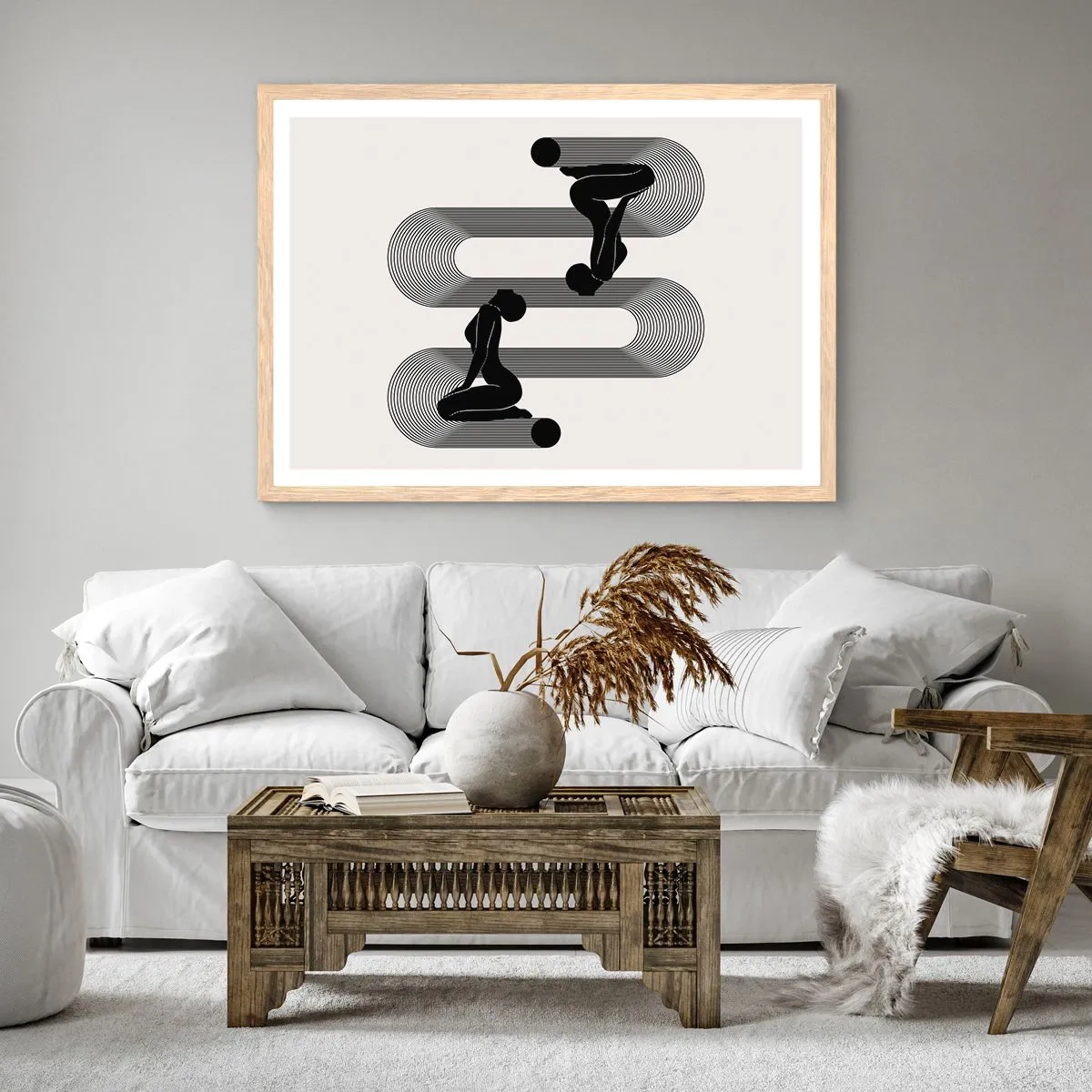 Affiche dans un chêne clair - Poster - Symétrie sensuelle - 100x70 cm