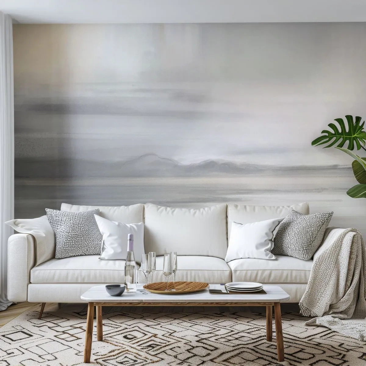 Papier Peint Photo Premium Canvas - Distance réfléchie - Brillant, Morceau, Abstraction - 250x175 cm