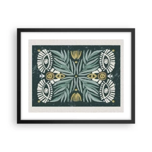 Affiche dans un cadre noir - Poster - Comme une découpe folklorique - 50x40 cm