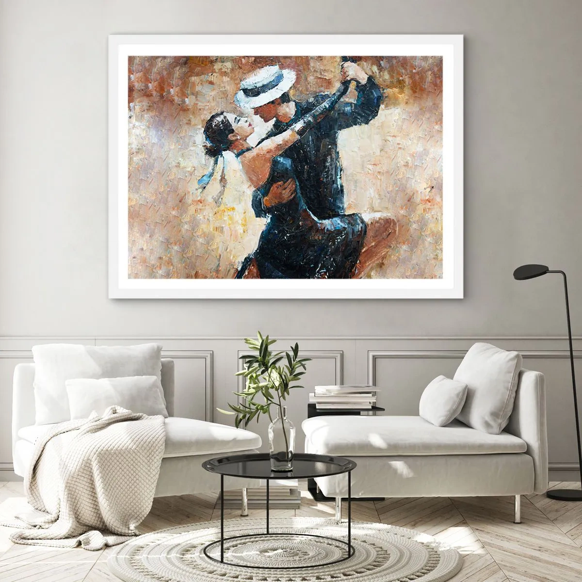 Affiche dans un cadre blanc - Poster - À la Rudolf Valentino - 50x40 cm
