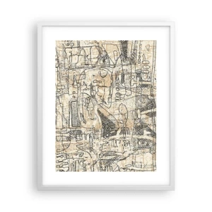 Affiche dans un cadre blanc - Poster - Il attend d'être décodé - 40x50 cm