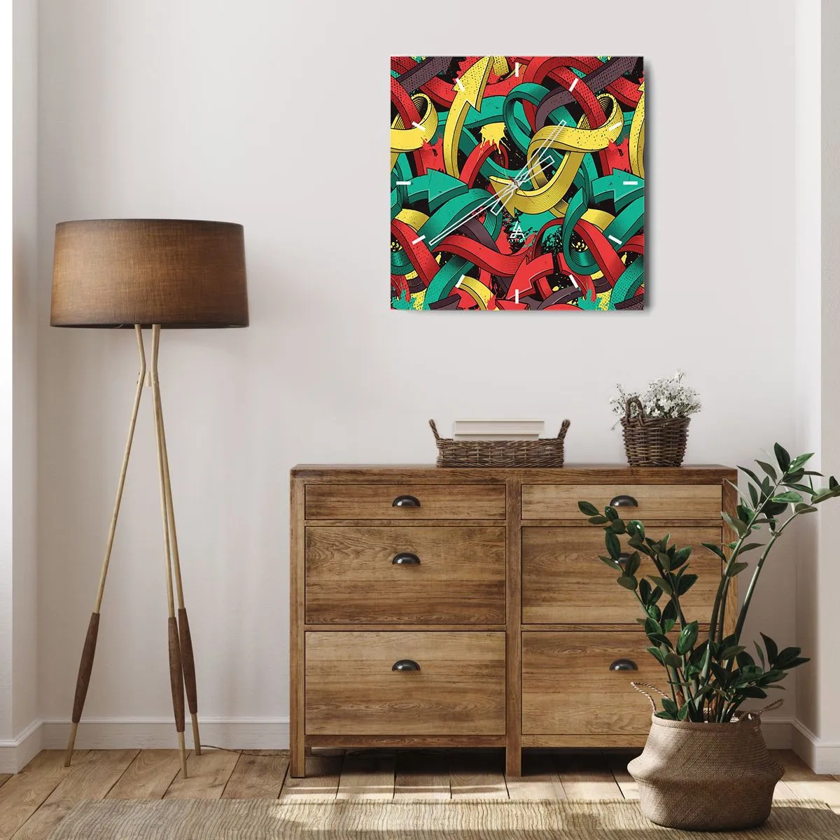 Horloge murale - Pendule murale - Quel chemin vers le but ? - 30x30 cm