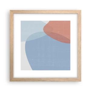 Affiche dans un chêne clair - Poster - Relations pastel - 30x30 cm