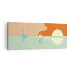 Impression sur toile - Image sur toile - Paysage idéal de la mer - 100x40 cm